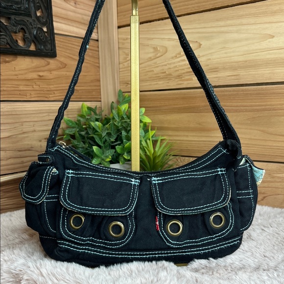 Levi's Handbags - Vintage Levi’s Y2K Red Tab Denim Utility Bag - Multi-Pocket Grommet Shoulder Bag